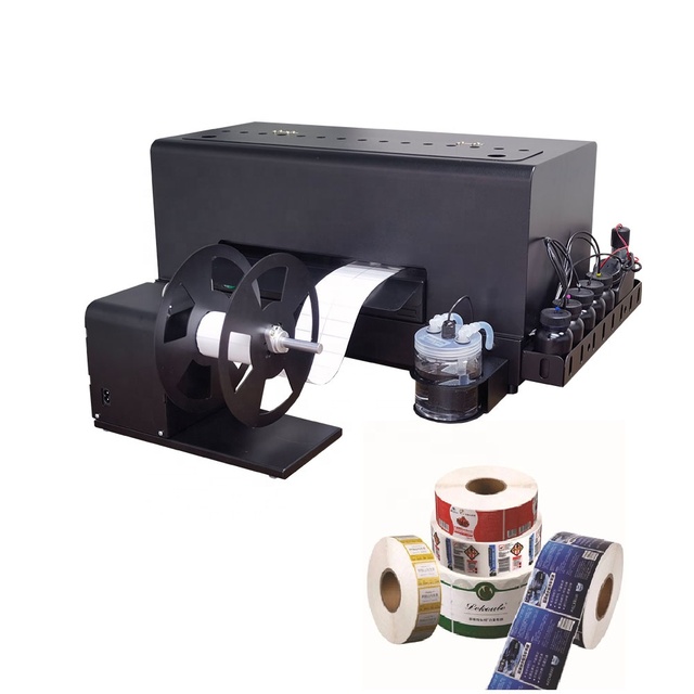 A3 Size Roll to Roll Inkjet Label Printing Machine Roll Sticker Printer UV Color Label Printer with Glossy Function