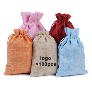 Pochette cadeau en <span class=keywords><strong>jute</strong></span> recyclable 7*9 <span class=keywords><strong>pas</strong></span> chère avec cordon de serrage, disponible en 10 couleurs et avec logo personnalisé pour usage domestique - Product Image 3