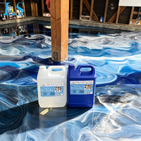 Kit de résine époxy métallique haute brillance pour revêtement de sol en béton mica, système de résine AB, prix de gros usine