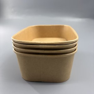 Bol en papier kraft recyclé écologique, imprimé sur mesure, récipient alimentaire jetable pour plats à emporter et restauration rapide - Product Image 6