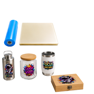 Film autocollant UV DTF à transfert thermique basse température A3 30cm PET AB pour laminage, application numérique sur surfaces dures et vêtements - Product Image 1