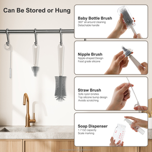 Patented Products 7 in 1 Baby Equipment Portable Bottle Holder Baby Bottle Cleaning Silicone Brush Baby Bottle Drying Rack - Product Image 4