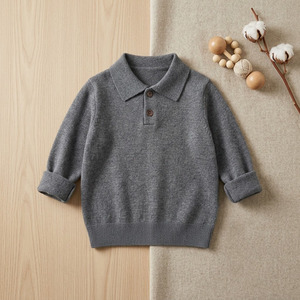 Nouveau <span class=keywords><strong>Pull</strong></span> en Laine Chaud pour Garçons, Collection Automne-Hiver 2026, Design Européen, Vente en Gros, Boutique, Tricot Doux Couleur Unie pour Enfants - Product Image 2