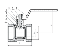Vanne à boisseau sphérique industrielle forgée en laiton HPb59-1, 2 pièces, 1/2"-2", PN16, avec joint torique NBR et joint de tige, écrou de blocage SS201 pour eau et air