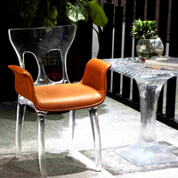 Ensemble de table en résine transparente de forme ovale YTS 001, durable, ameublement personnalisé