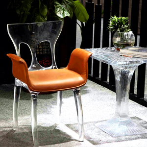 Ensemble de table en résine transparente de forme ovale YTS 001, durable, ameublement personnalisé - Product Image 4
