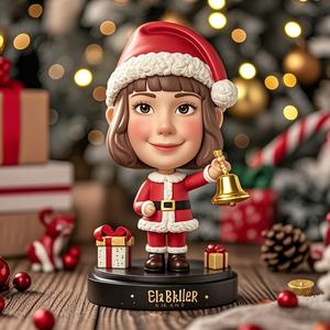 Özel noel tema serisi noel baba Bobble kafa bebek reçine el sanatları bir koleksiyoncu öğesi olarak kullanın