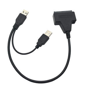 Adaptateur de câble convertisseur <span class=keywords><strong>externe</strong></span> <span class=keywords><strong>USB</strong></span> 2.0 vers SATA 7+15 broches <span class=keywords><strong>pour</strong></span> <span class=keywords><strong>disque</strong></span> <span class=keywords><strong>dur</strong></span>, double <span class=keywords><strong>USB</strong></span> 2.0, <span class=keywords><strong>pour</strong></span> SSD/HDD 2,5 pouces, ordinateur portable - Product Image 4