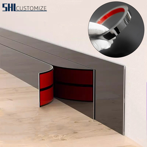 Bande de garniture en acier inoxydable auto-adhésive en titane noir <span class=keywords><strong>pour</strong></span> décoration de panneau mural d'armoire de cadre de miroir de bord de tuile dans l'hôtel à la maison - Product Image 1