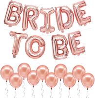 Guirlande de ballons en aluminium « Bride to Be » pour décoration de fête prénuptiale, enterrement de vie de jeune fille, fiançailles, avec lettres en forme de bague de diamant