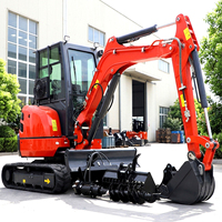Mini Excavadora Infront de 3.5, 2 y 1 Tonelada, Nueva, con Motor Kubota, Certificación EPA, para Granja, en Venta