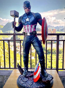 Statue grandeur nature Captain America <span class=keywords><strong>Marvel</strong></span> Avengers Endgame 1/<span class=keywords><strong>2</strong></span> 110CM avec marteau Mjolnir et doubles boucliers en résine - Product Image 2