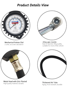 Manomètre pneumatique professionnel pour gonflage de pneus, outil de réparation automobile léger, jauge de pression pour pneus - Product Image 3