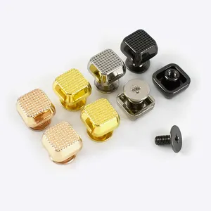 Meetee BF487 10mm Alloy Square Decorative Buckle Luggage Hardware Accessories Bag Base Screw Rivet Buckle