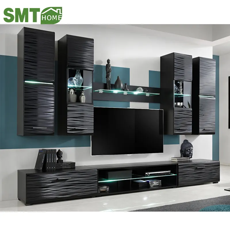 Joysource Moderne Houten Melamine Tall Tv Console Kast Kantoor Tv Grote Meubelen Kabinet