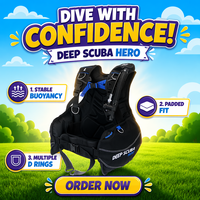 Équipement de plongée professionnel de la marque DS, gilet d'ajustement de la flottabilité BCD, 3 valves à dégagement rapide, 8 anneaux en D en acier inoxydable, nylon