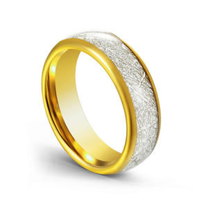 24K 18Kゴールドリングタングステン6mm新デザインスライバーゴールドタングステンリングマン - Product Image 5