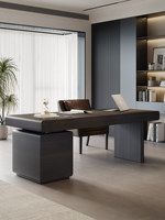 Bureau d'étude minimaliste pour la maison, bois brun foncé, minimalisme italien moderne, table d'ordinateur de bureau, tiroirs de rangement, Minis MN-CPT2