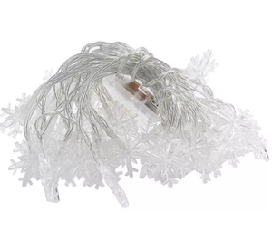 Hoạt động LED <span class=keywords><strong>Twinkle</strong></span> nhấp nháy bông tuyết chuỗi giáng sinh ánh sáng ngoài trời trong nhà Xmas Tree hiển thị cổ tích Vòng hoa đèn - Product Image 4