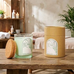 Goopure Pot à bougie en verre vert fait main 7oz 10oz 14oz avec <span class=keywords><strong>bouchon</strong></span> en liège, résistant à la chaleur, recyclable, pour bougies <span class=keywords><strong>de</strong></span> massage et décoration intérieure - Product Image 3