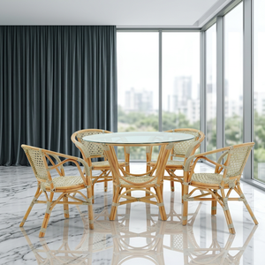 Hot Selling Pelangi <b>Bistro</b> Dining Set Rattan Comfortable Dining Set Stylish Handcrafted <b>Table</b> and Chairs for Outdoor Garden - Product Image 3