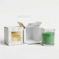 Boîte à bougies d'aromathérapie style forêt, papier naturel avec dorure à chaud personnalisée pour bougies botaniques
