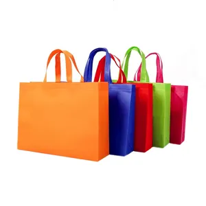 Tote-bags used 100%pp nonwoven fabric customized handle bag reusable non woven fabric printed logo eco-friendly shopping bags