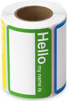 Feuille d'autocollant d'étiquette nominative auto-adhésive avec logo personnalisé en plastique imprimé UV pour les réunions de bureau et les écoles emballées dans un carton