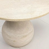 Table basse moderne en marbre sur mesure, meubles de salon, beige travertin