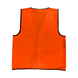 شعار مخصص هاي فيس سترات السلامة العاكسة سترة البناء البرتقالي البوليستر بدون جيب - Product Image 2