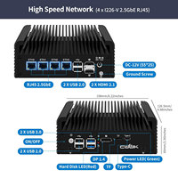 Dispositivo de Firewall CWWK N150, Mini PC Nueva con 4 Puertos I226-V 2.5GbE LAN, DDR5, SSD, 2xHD+DP+Type-C, F2 OPNsense, Micro PC Sin Ventilador
