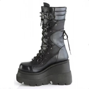 Özel Logo Goth tarzı kadın tasarımcı çizmeler Metal toka Dropshipping ile düz Platform ayakkabılar kış yeni erkek ayakkabısı için - Product Image 4