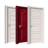 Portes intérieures en bois revêtues de mélamine/PVC/polymère pour maisons avec cadres