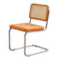 Chaise de salle à manger en osier de style nordique avec revêtement en cuir et fonction de démontage pour l'ameublement de la maison