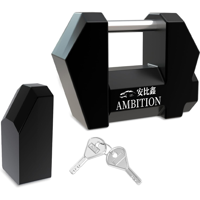 AMBITION Dia 1/4'' Upgrade Trailer Tongue Coupler Lock with a Rubber Protective Cover Wide 1.2'' Span Trailer Latch Lock