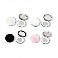Boîte vide portable en plastique ABS ultra-mince 5G avec miroir et sangle élastique pour poudre libre cosmétique