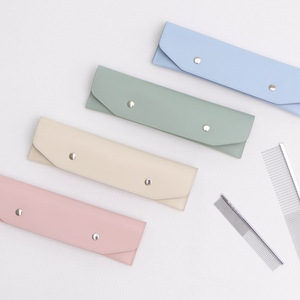 Simple Korean style pet <b>smooth</b> comb storage box, pin comb, comb case, PU leather case, cat and dog de-knotting grooming <b>brush</b> - Product Image 2