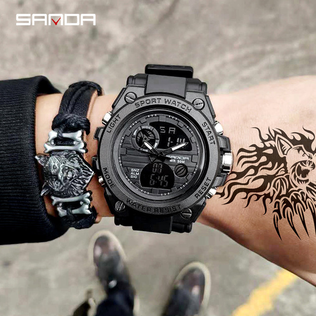 SANDA 739 Classic New Men Digital Wrist Watch Wholesale Original Waterproof Popular Low Price Best Outdoor Sports Watch for Men
