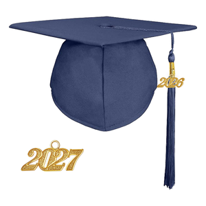 Chapeau <span class=keywords><strong>de</strong></span> remise <span class=keywords><strong>de</strong></span> diplôme classique noir mat tissé carré avec gland, haute qualité, 100 % polyester, unisexe, pour adultes, école - Product Image 2