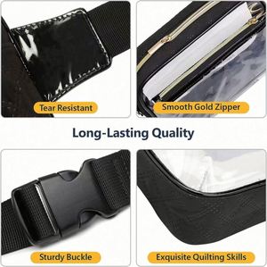 Bolso Bandolera Transparente Impermeable de Cuero Acolchado de PVC para Mujer, Riñonera Casual de Viaje Transparente de PVC para Fitness, Venta al por Mayor - Product Image 5