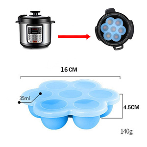 Plateau à œufs en silicone, 7 dosettes, pour stockage des aliments pour bébés, plateau de congélation, moules à gâteaux avec chiffres, 1 pièce - Product Image 4