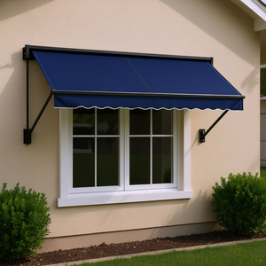 Auvent de fenêtre de qualité supérieure, fonctionnement manuel, montage mural, tissu polyester, style moderne, pour protection solaire extérieure - Product Image 2