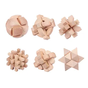 Puzzle Box Brain Teaser Secret Wooden Assembly Iq Cube Brain 3D Madera Educativo Luban Kongming Lock Toy