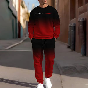 Set Felpa con Cappuccio Stile Barocco Stampato in Sublimazione Completa, Completo <span class=keywords><strong>Moda</strong></span> Streetwear Dorato da <span class=keywords><strong>Uomo</strong></span>, Top Casual, Set Pullover da <span class=keywords><strong>Uomo</strong></span> - Product Image 2