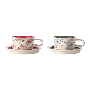 High Quality Porcelain <b>Dinnerware</b> Sets with Plant Patterns Dishwasher-Safe Mugs Tea Cups for Kitchen Wedding Parties - Product Image 5