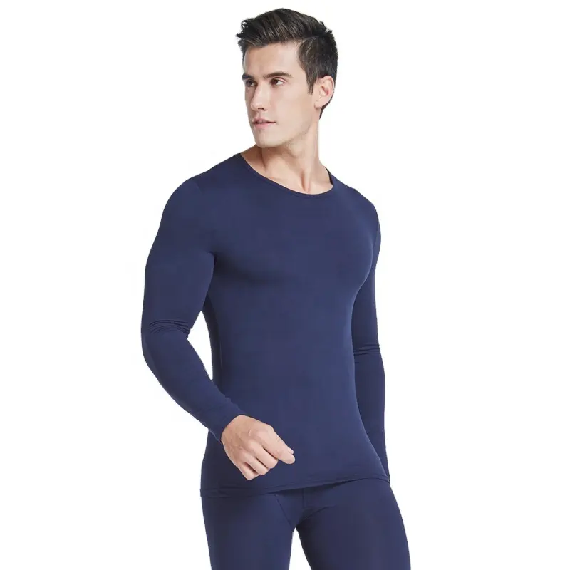 Roupas de roupa íntima térmica masculinas, roupa aquecida da ropa, mantém a temperatura do corpo, com roupa de manga longa