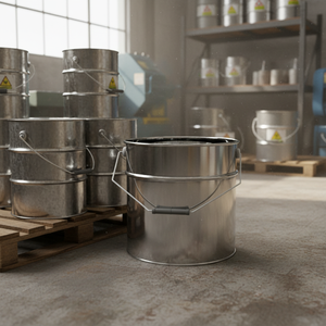 Contenedor de estaño metálico cilíndrico Contenedor de almacenamiento industrial agrícola de 5 litros 175mm x 235mm - Product Image 3