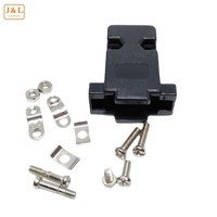 Connecteurs D-Sub DB9 mâle/femelle plaqués or, haute intensité, à souder, port série RS232, prise 9 broches, boîtier métal/plastique, noir simple