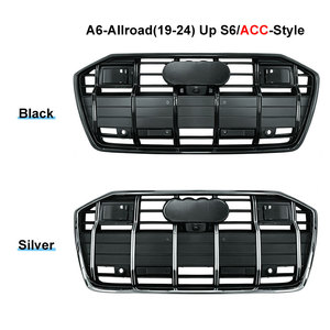 Griglia Stile S6 per <span class=keywords><strong>Audi</strong></span> A6/S6 Allroad 2019-2024, <span class=keywords><strong>Nero</strong></span> Lucido Argento, Aggiornamento alla Griglia Anteriore S6 C8 - Product Image 1