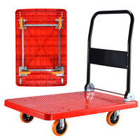 Divers chariot pliant promotionnel de chariot à outil de palette de quatre roues en plastique durable